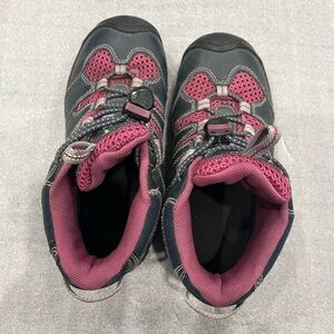 [US1] KEEN Pagosa Waterproof Purple Pink Bungee Hiking Boots Navy Girls